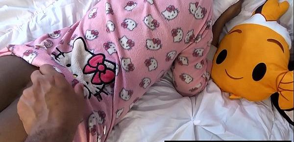  While I Was Sleeping, My Step Dad Sneak Into My Room For These Humongous Real Busty Titties and Large Brown Areolas, Innocent Ebony Step Daughter Msnovember In Kawaii Hello Kitty Onsie On Sheisnovember